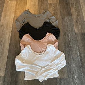 Set of 4 Vylette long sleeve crop tops